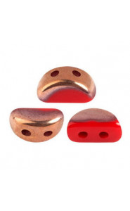 Les perles par Puca® Kos beads Opaque coral red capri gold 93200/27101